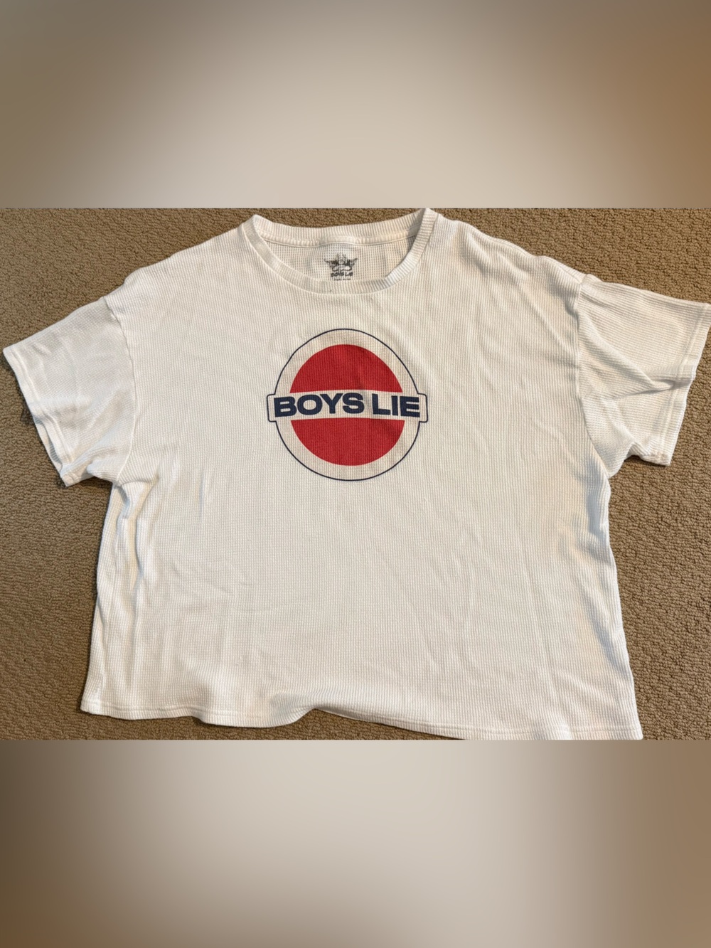 BOYS LIE White ivory thermal Graphic Tee - Casual Top t-shirt OS